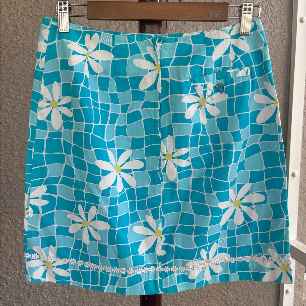 Lilly Pulitzer floral Blue and White Skirt